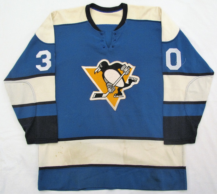 1973-74 Pittsburgh Penguins Road (Blue) Set 1 Game Worn Jerseys - PENGUINSCHRONICLES.COM